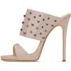 imageFSJ Women Versatile Open Toe High Heel Mules Backless Shoes Feminine Slingback Stiletto Slide Sandals Slip on Slipper Size 415 USNudestudded