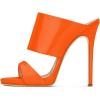 imageFSJ Women Versatile Open Toe High Heel Mules Backless Shoes Feminine Slingback Stiletto Slide Sandals Slip on Slipper Size 415 USOrange