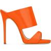 imageFSJ Women Versatile Open Toe High Heel Mules Backless Shoes Feminine Slingback Stiletto Slide Sandals Slip on Slipper Size 415 USOrange