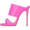imageFSJ Women Versatile Open Toe High Heel Mules Backless Shoes Feminine Slingback Stiletto Slide Sandals Slip on Slipper Size 415 USPink
