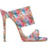 imageFSJ Women Versatile Open Toe High Heel Mules Backless Shoes Feminine Slingback Stiletto Slide Sandals Slip on Slipper Size 415 USPink Floral