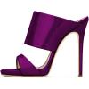 imageFSJ Women Versatile Open Toe High Heel Mules Backless Shoes Feminine Slingback Stiletto Slide Sandals Slip on Slipper Size 415 USPurple