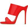 imageFSJ Women Versatile Open Toe High Heel Mules Backless Shoes Feminine Slingback Stiletto Slide Sandals Slip on Slipper Size 415 USRed