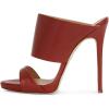 imageFSJ Women Versatile Open Toe High Heel Mules Backless Shoes Feminine Slingback Stiletto Slide Sandals Slip on Slipper Size 415 USRedbrown
