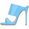 imageFSJ Women Versatile Open Toe High Heel Mules Backless Shoes Feminine Slingback Stiletto Slide Sandals Slip on Slipper Size 415 USSkyblue