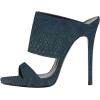 imageFSJ Women Versatile Open Toe High Heel Mules Backless Shoes Feminine Slingback Stiletto Slide Sandals Slip on Slipper Size 415 USSnake