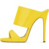 imageFSJ Women Versatile Open Toe High Heel Mules Backless Shoes Feminine Slingback Stiletto Slide Sandals Slip on Slipper Size 415 USYellow