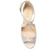 imageWomen Chic Gold Metal Chain Block High Heels Pumps Cross Strap Closed Open Toe Shoes Size 415 USBeige Satin