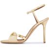 imageWomen Elegant Stiletto High Heels Ankle Strap Open Toe Sandals Prom Evening Dress Shoes Size 415 USGold