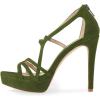 imageWomen Strappy Open Toe Platform High Heels Caged Dress Sandals Cutout Party Stiletto Pumps Size 415 USOlive