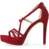 imageWomen Strappy Open Toe Platform High Heels Caged Dress Sandals Cutout Party Stiletto Pumps Size 415 USRed