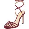imageFSJ Women Strappy Open Toe Stiletto High Heels Ankle Wrap Dress Sandals Cutout Prom Shoes Size 415 USWine Red