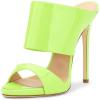imageFSJ Women Versatile Open Toe High Heel Mules Backless Shoes Feminine Slingback Stiletto Slide Sandals Slip on Slipper Size 415 USLemon
