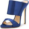 imageFSJ Women Versatile Open Toe High Heel Mules Backless Shoes Feminine Slingback Stiletto Slide Sandals Slip on Slipper Size 415 USNavy