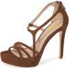 imageWomen Strappy Open Toe Platform High Heels Caged Dress Sandals Cutout Party Stiletto Pumps Size 415 USBrown