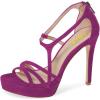 imageWomen Strappy Open Toe Platform High Heels Caged Dress Sandals Cutout Party Stiletto Pumps Size 415 USFuchsia
