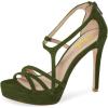 imageWomen Strappy Open Toe Platform High Heels Caged Dress Sandals Cutout Party Stiletto Pumps Size 415 USOlive