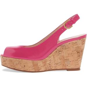 imageFSJ Women Peep Toe High Heel Wedge Sandals Slip on Cork Pumps Slingback Platform Slide Casual Party Dress Shoes Size 415 USDeep Pink