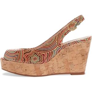 imageFSJ Women Peep Toe High Heel Wedge Sandals Slip on Cork Pumps Slingback Platform Slide Casual Party Dress Shoes Size 415 USGeometry
