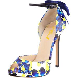 imageFSJ Women Stiletto High Heels Sandals Peep Toe Pumps Ankle Straps Bows Bridal Dress Party Shoes with Buckle Size 415 USBlue Grape