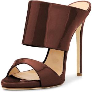 imageFSJ Women Versatile Open Toe High Heel Mules Backless Shoes Feminine Slingback Stiletto Slide Sandals Slip on Slipper Size 415 USCoffee
