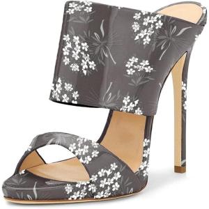 imageFSJ Women Versatile Open Toe High Heel Mules Backless Shoes Feminine Slingback Stiletto Slide Sandals Slip on Slipper Size 415 USFlowerlet