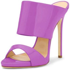 imageFSJ Women Versatile Open Toe High Heel Mules Backless Shoes Feminine Slingback Stiletto Slide Sandals Slip on Slipper Size 415 USOrchid