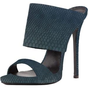 imageFSJ Women Versatile Open Toe High Heel Mules Backless Shoes Feminine Slingback Stiletto Slide Sandals Slip on Slipper Size 415 USSnake