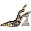 imageFSJ Women Chic Pointed Toe Slingback Pumps Sexy Transparent Chunky High Heel Slip On Graduation Homecoming Dress Shoes Size 415 USButterfly