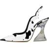 imageFSJ Women Chic Pointed Toe Slingback Pumps Sexy Transparent Chunky High Heel Slip On Graduation Homecoming Dress Shoes Size 415 USCow