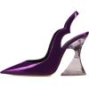 imageFSJ Women Chic Pointed Toe Slingback Pumps Sexy Transparent Chunky High Heel Slip On Graduation Homecoming Dress Shoes Size 415 USDark Purple