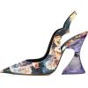 imageFSJ Women Chic Pointed Toe Slingback Pumps Sexy Transparent Chunky High Heel Slip On Graduation Homecoming Dress Shoes Size 415 USFlower