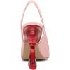 imageFSJ Women Chic Pointed Toe Slingback Pumps Sexy Transparent Chunky High Heel Slip On Graduation Homecoming Dress Shoes Size 415 USPink Red Heel