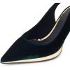 imageFSJ Women Classic Gold Chain Chunky Heel Slingback Pumps Pointed Toe Special Dressy High Heel Casual Wedding Office Shoes Size 416 USGreen Velvet