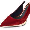 imageFSJ Women Classic Gold Chain Chunky Heel Slingback Pumps Pointed Toe Special Dressy High Heel Casual Wedding Office Shoes Size 416 USRed Velvet