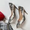 imageFSJ Women Classic Pointed Toe Snakeskin High Heels Pumps ShoesPython Black