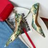 imageFSJ Women Classic Pointed Toe Snakeskin High Heels Pumps ShoesSnakeskin Green