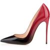 imageFSJ Women Fashion High Heel Pump Stilettos Pointy Toe Evening Party Dress Print Shoes Size 415 USBlackred