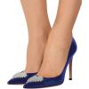 imageFSJ Women Fashion High Heel Pump Stilettos Pointy Toe Evening Party Dress Print Shoes Size 415 USBlue Diamond