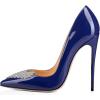 imageFSJ Women Fashion High Heel Pump Stilettos Pointy Toe Evening Party Dress Print Shoes Size 415 USBlue Diamond