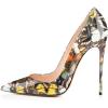 imageFSJ Women Fashion High Heel Pump Stilettos Pointy Toe Evening Party Dress Print Shoes Size 415 USButterfly