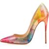 imageFSJ Women Fashion High Heel Pump Stilettos Pointy Toe Evening Party Dress Print Shoes Size 415 USCrystal