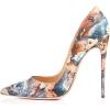 imageFSJ Women Fashion High Heel Pump Stilettos Pointy Toe Evening Party Dress Print Shoes Size 415 USFloral Print