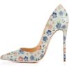imageFSJ Women Fashion High Heel Pump Stilettos Pointy Toe Evening Party Dress Print Shoes Size 415 USFlower