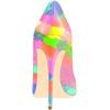 imageFSJ Women Fashion High Heel Pump Stilettos Pointy Toe Evening Party Dress Print Shoes Size 415 USRainbow