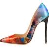 imageFSJ Women Fashion High Heel Pump Stilettos Pointy Toe Evening Party Dress Print Shoes Size 415 USSunset