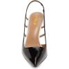 imageFSJ Women Pointy Toe Cutout Slip On Pumps Stilettos High Heel Slingback Gladiator Evening Office Lady Dress Shoes Size 415 USBlack
