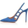 imageFSJ Women Pointy Toe Cutout Slip On Pumps Stilettos High Heel Slingback Gladiator Evening Office Lady Dress Shoes Size 415 USBlue