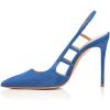 imageFSJ Women Pointy Toe Cutout Slip On Pumps Stilettos High Heel Slingback Gladiator Evening Office Lady Dress Shoes Size 415 USBlue