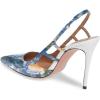 imageFSJ Women Pointy Toe Cutout Slip On Pumps Stilettos High Heel Slingback Gladiator Evening Office Lady Dress Shoes Size 415 USBlue Multi